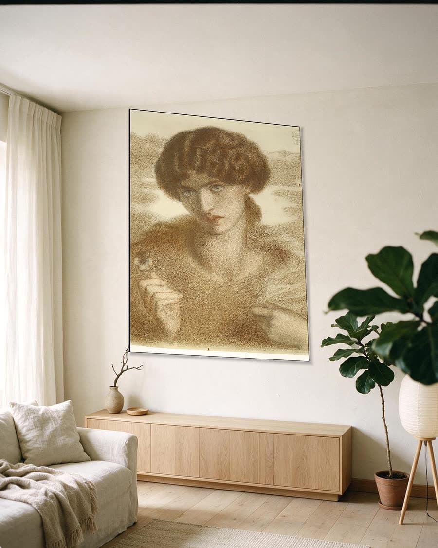 Studie voor Waterwilg in een aluminium frame aan dezelfde muur