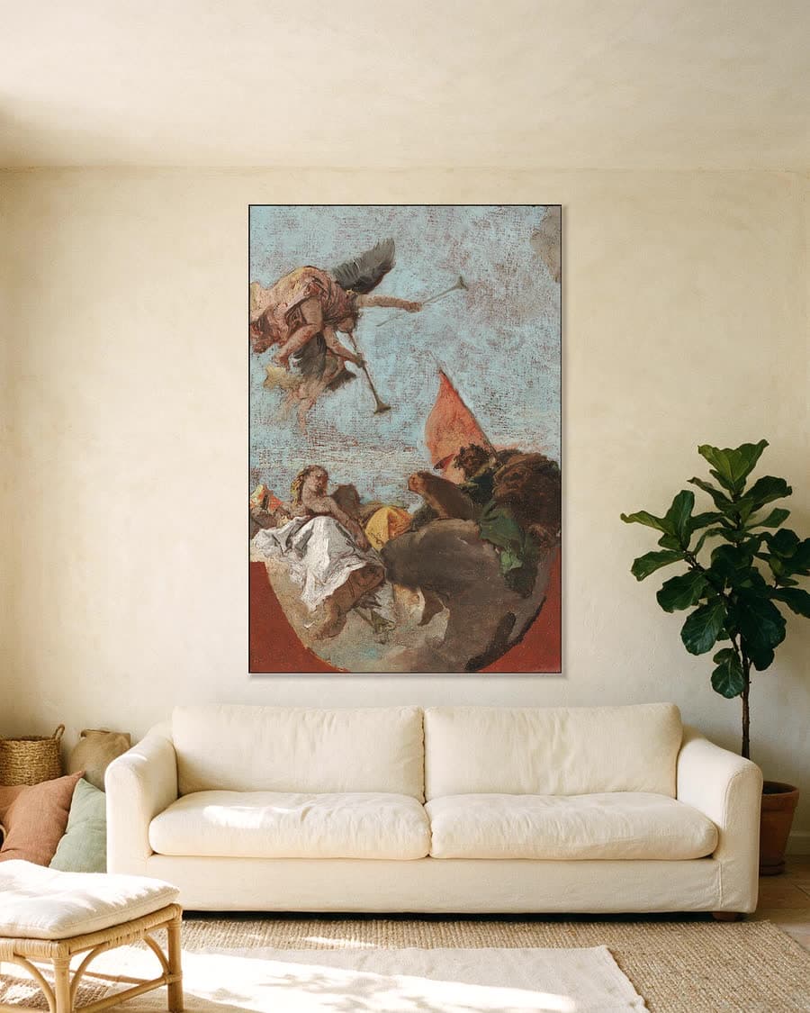 Schets voor een plafond in een aluminium frame aan dezelfde muur
