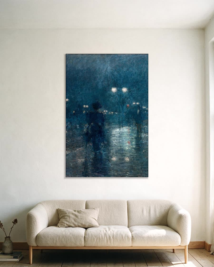 Fifth Avenue Nocturne in een aluminium frame aan dezelfde muur