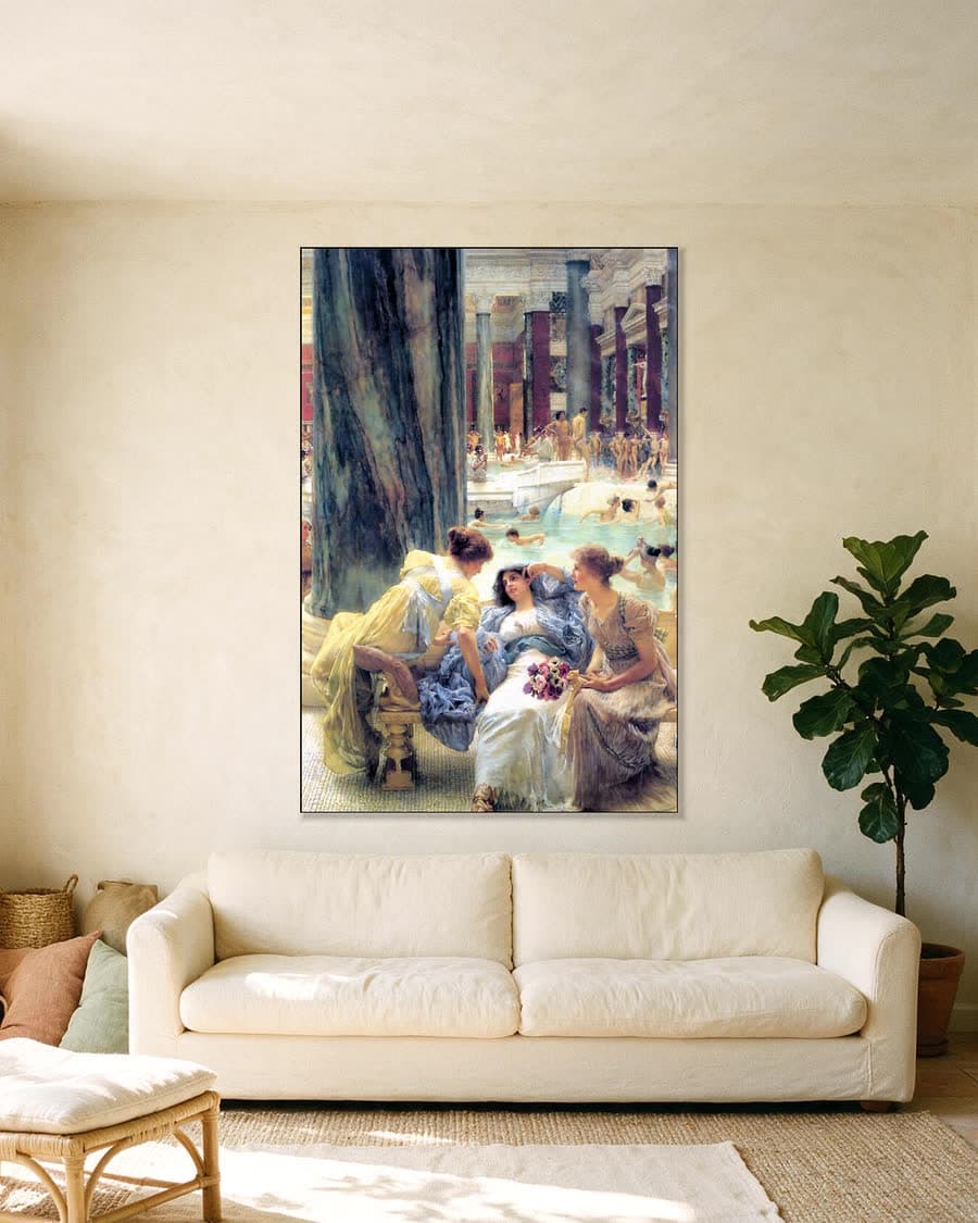 The Baths of Caracalla in een aluminium frame aan dezelfde muur