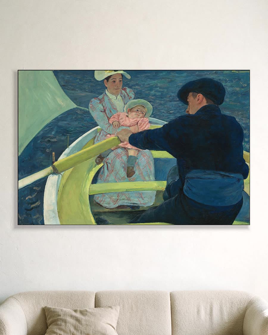 The Boating Party in een aluminium frame aan dezelfde muur