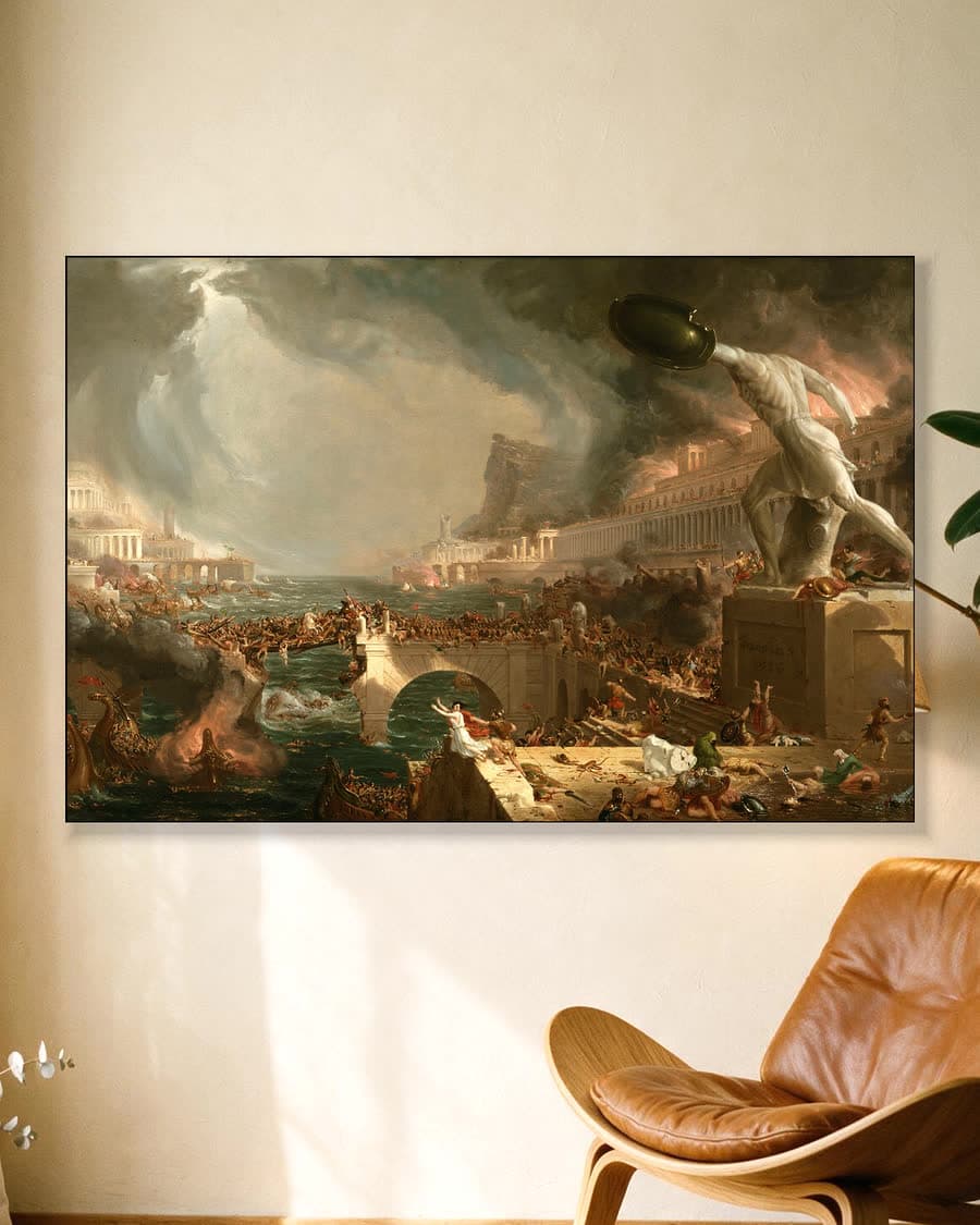 De levensreis: Ouderdom in een aluminium frame aan dezelfde muur