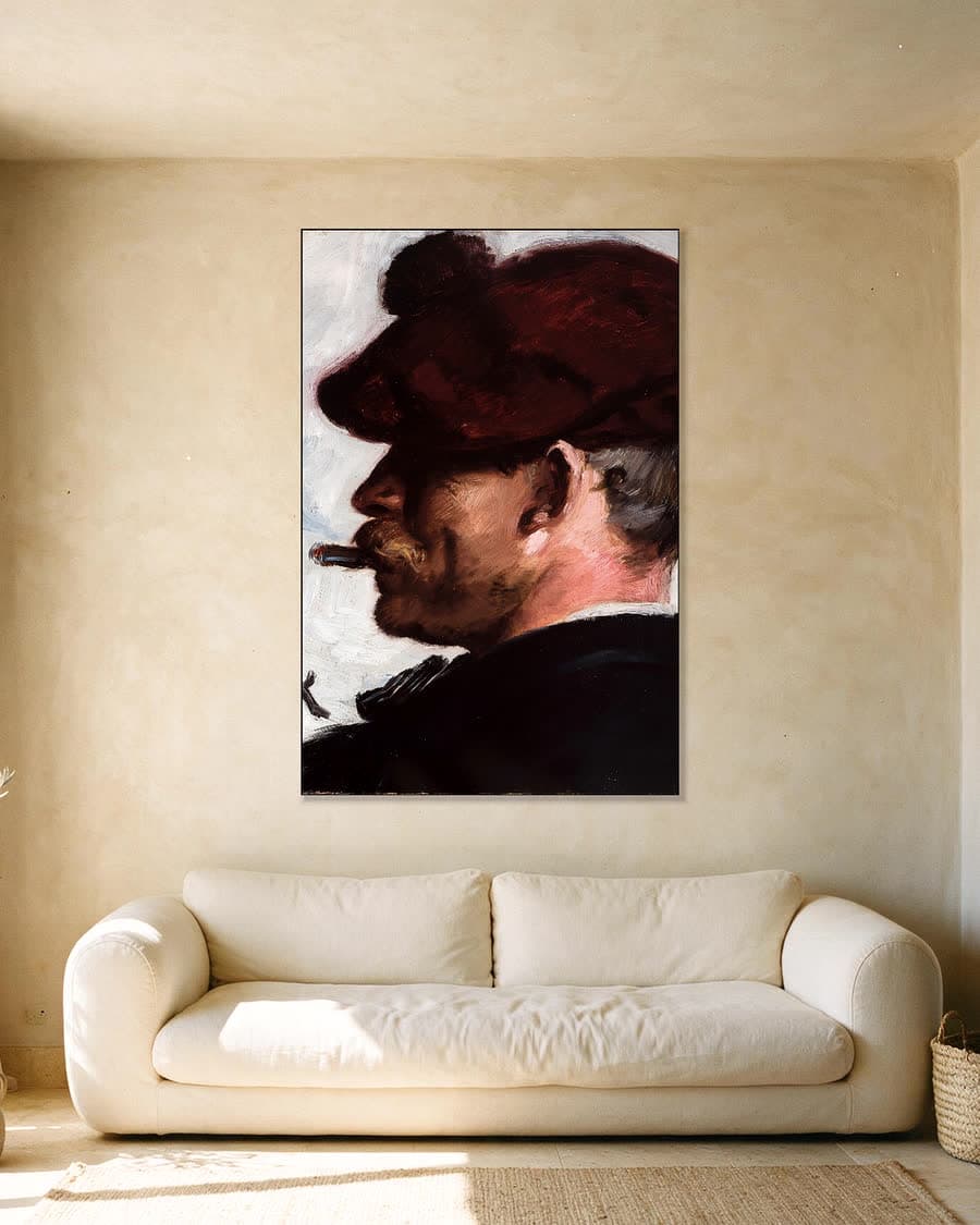 Thorvald Niss in een aluminium frame aan dezelfde muur