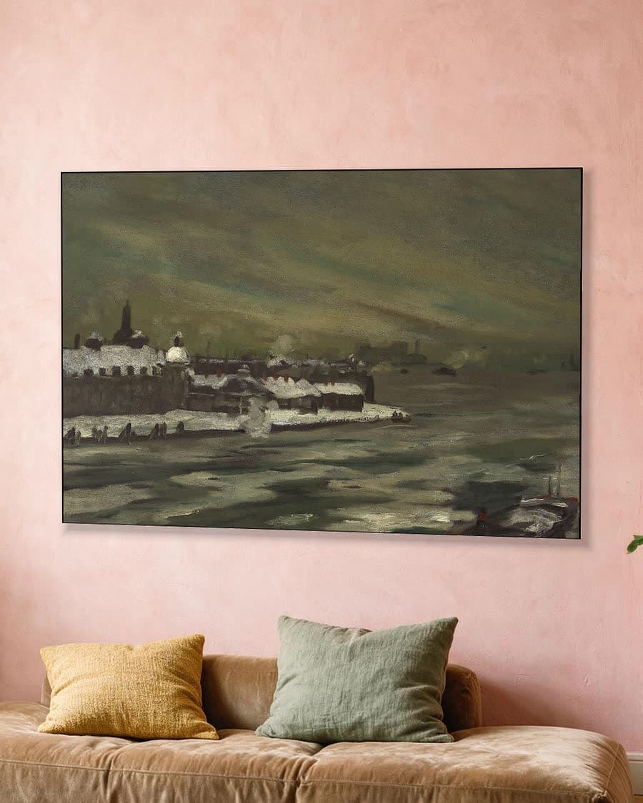 Blackwell's Island aan de East River in een aluminium frame aan dezelfde muur