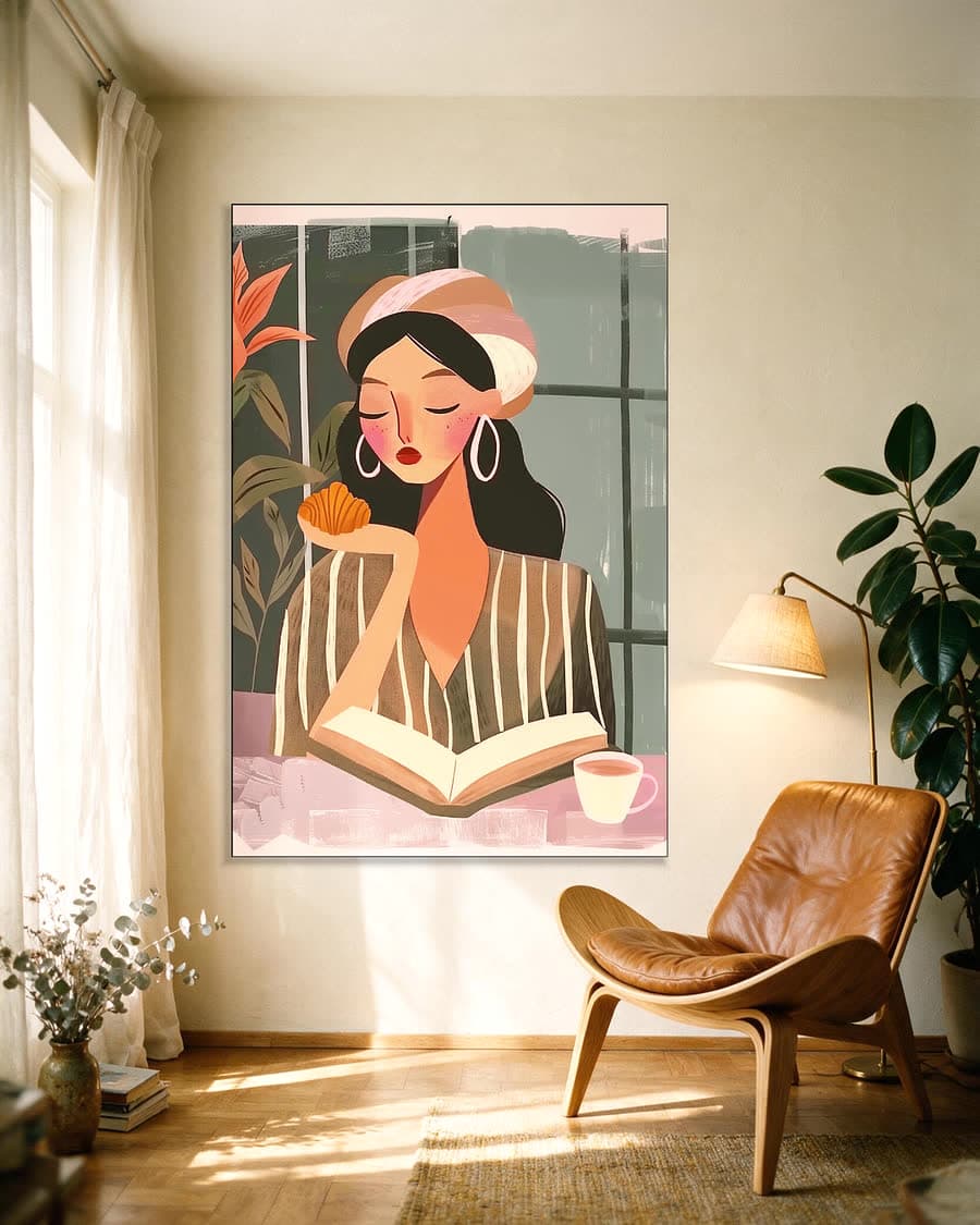 Even lezen in een aluminium frame aan dezelfde muur