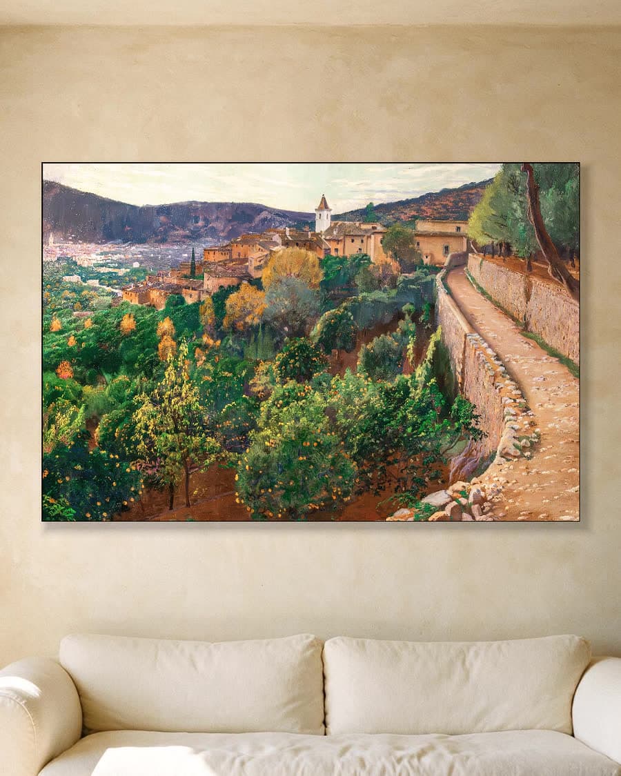 Avondschemering in een aluminium frame aan dezelfde muur