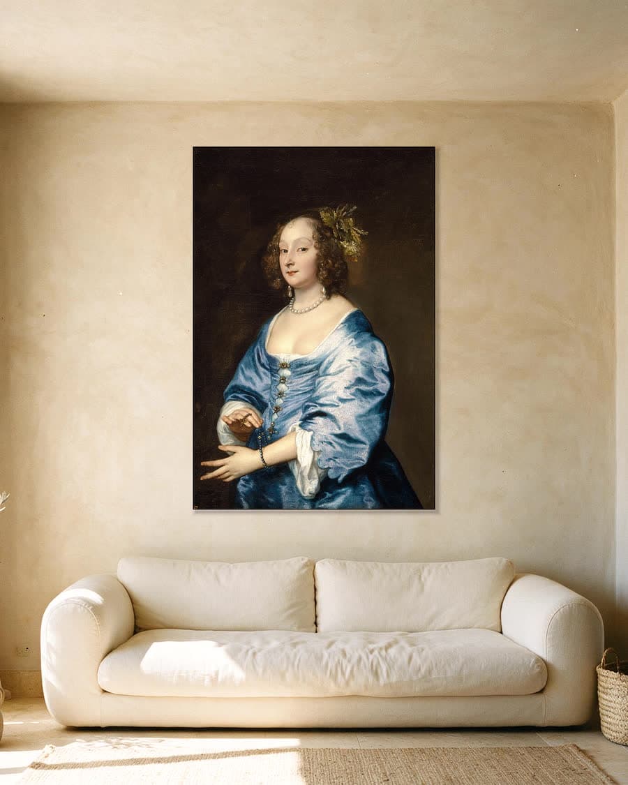 Mary Ruthven, Lady van Dyck in een aluminium frame aan dezelfde muur