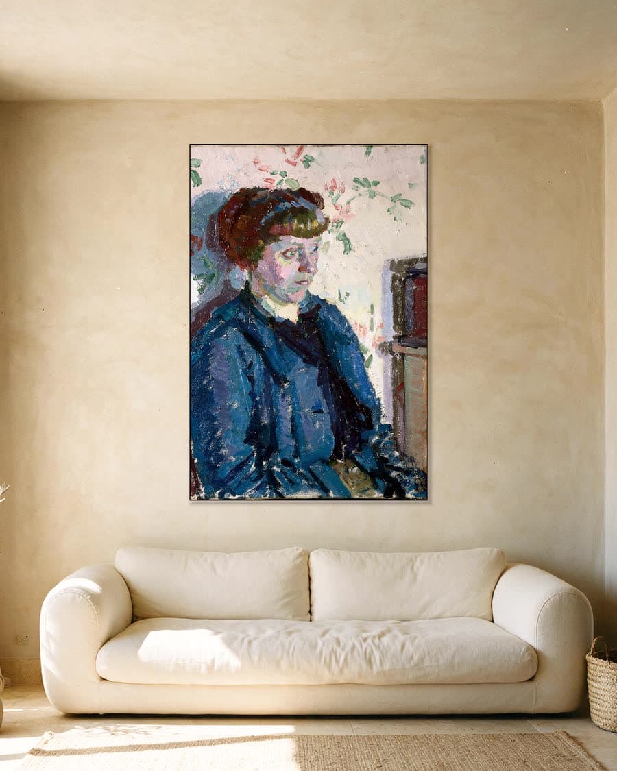 Sylvia Gosse in een aluminium frame aan dezelfde muur