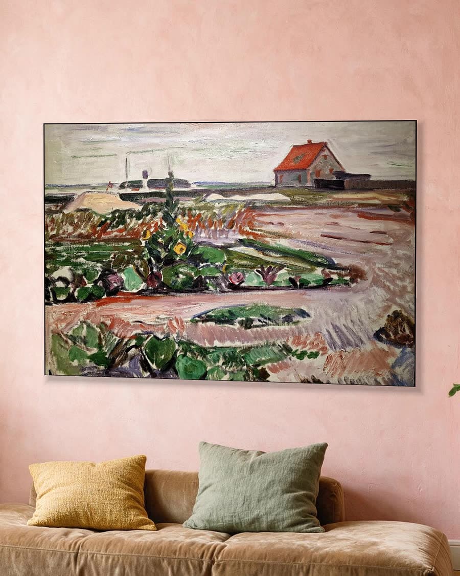 Kust bij Lübeck in een aluminium frame aan dezelfde muur