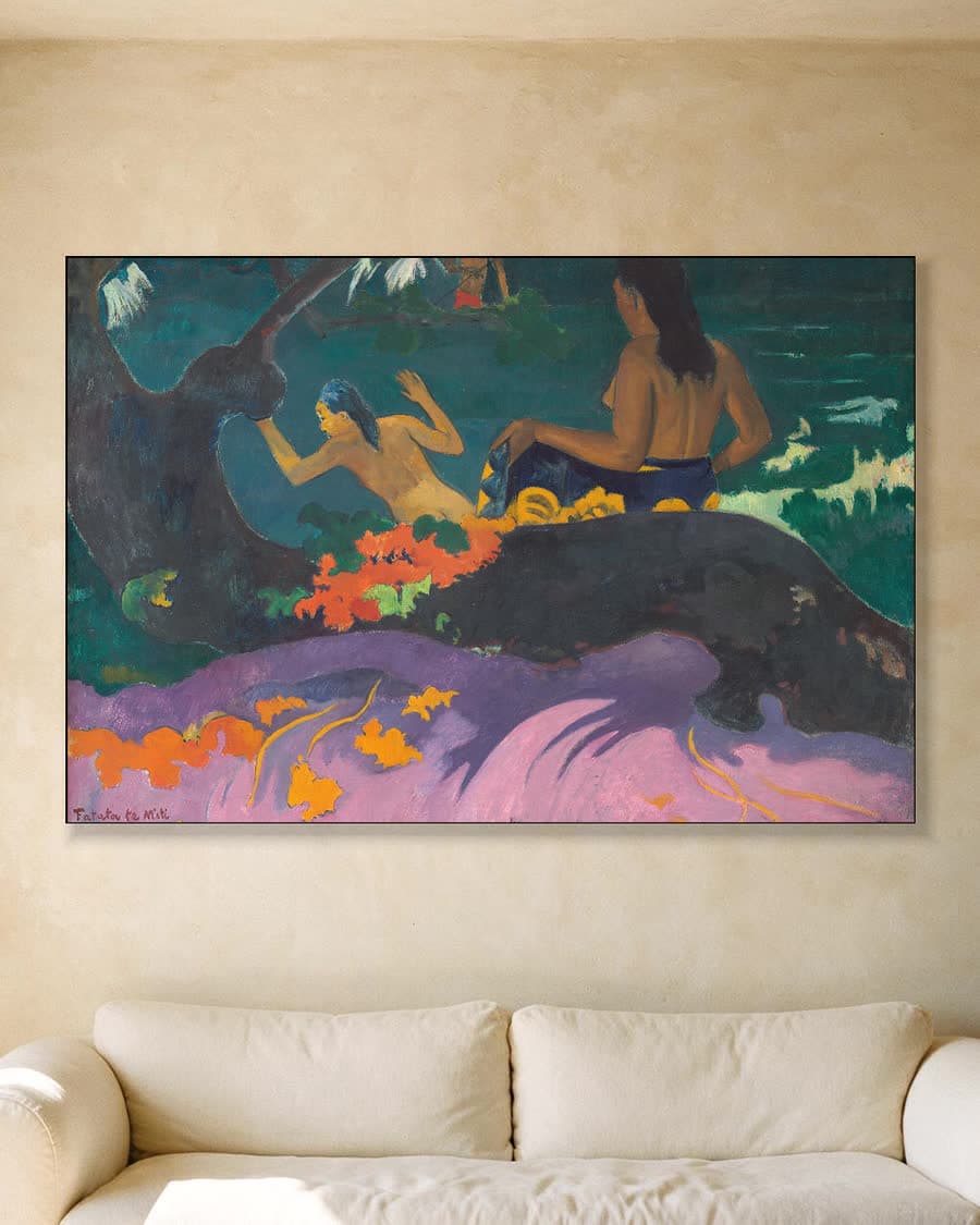 Fatata te Miti (Bij de Zee) in een aluminium frame aan dezelfde muur