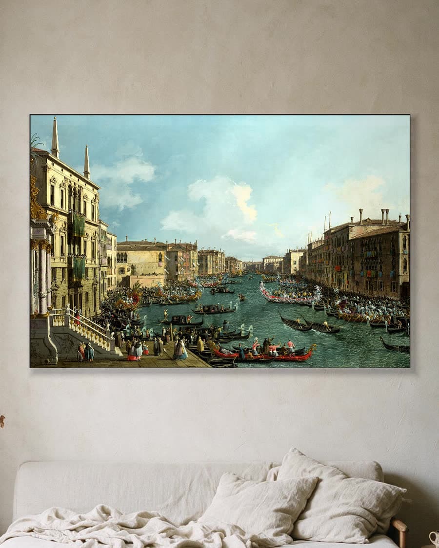 De Regatta op het Canal Grande in een aluminium frame aan dezelfde muur