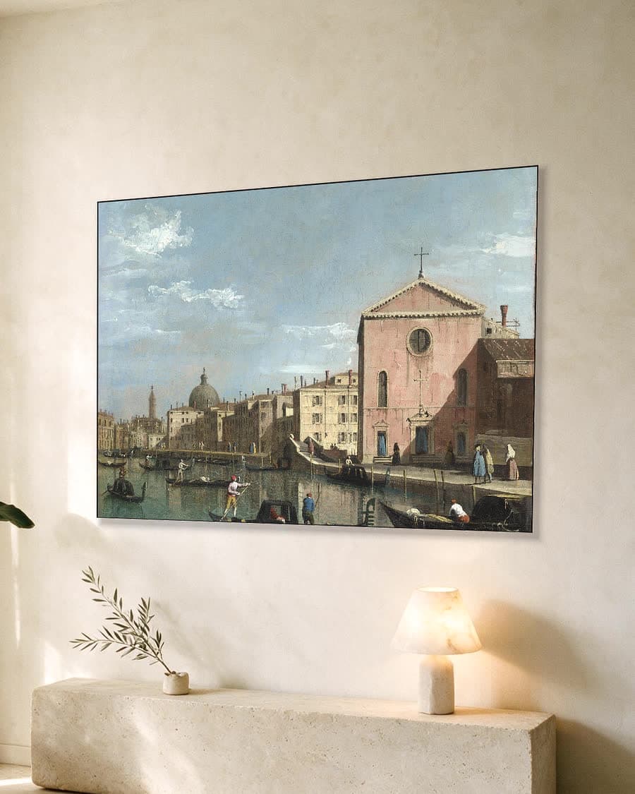 Venetiaanse gracht in een aluminium frame aan dezelfde muur