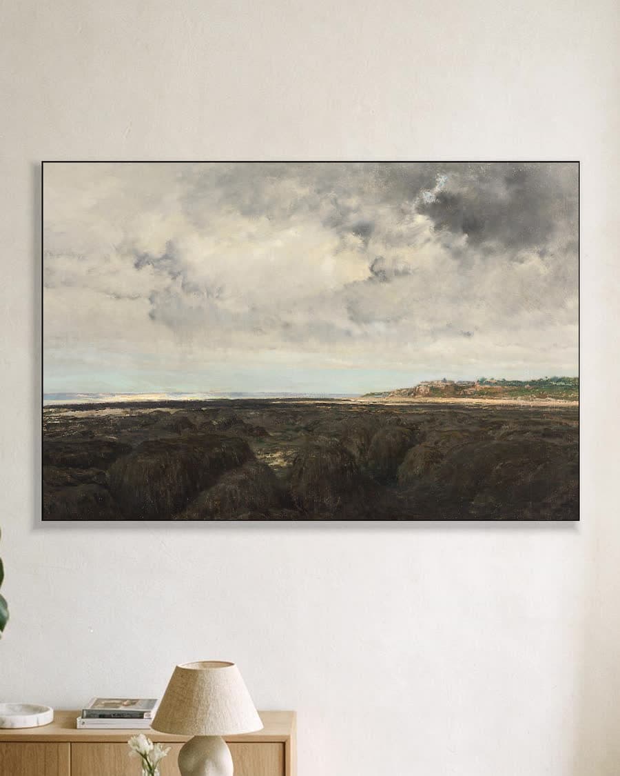 Villerville gezien vanaf Le Ratier in een aluminium frame aan dezelfde muur