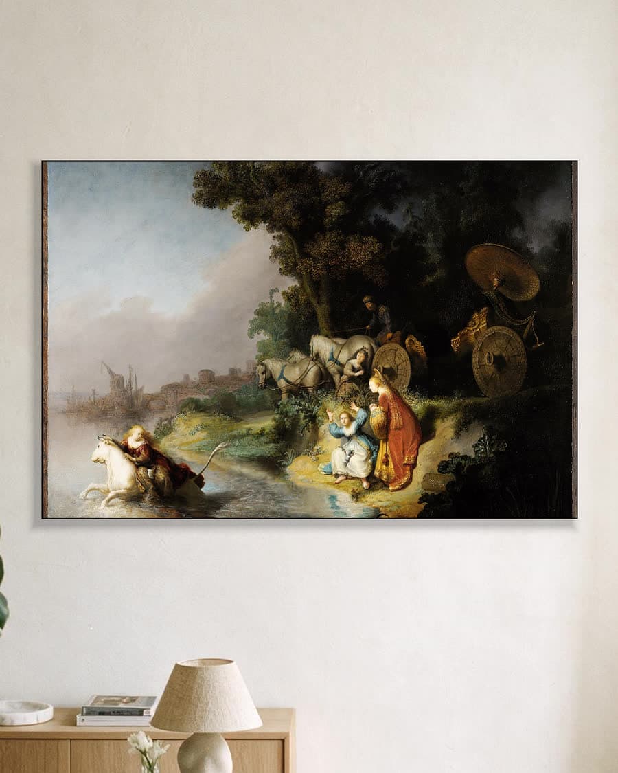 De ontvoering van Europa in een aluminium frame aan dezelfde muur