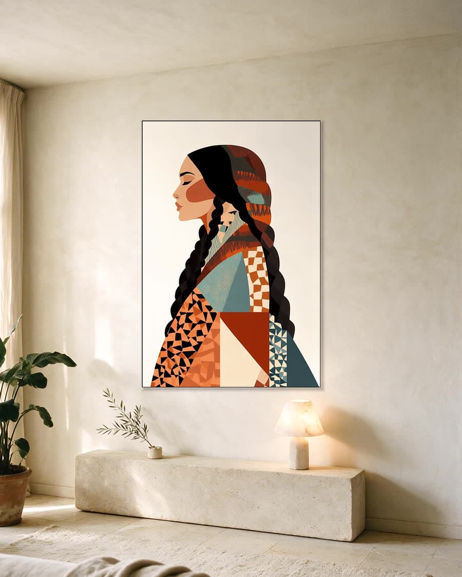 Vlechten van vlakken in een aluminium frame aan dezelfde muur