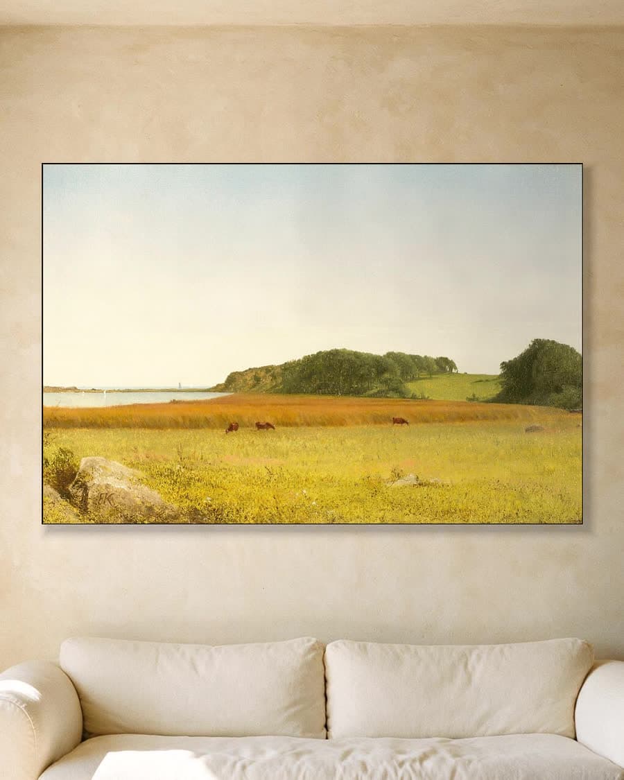 Almy's Pond bij Newport in een aluminium frame aan dezelfde muur