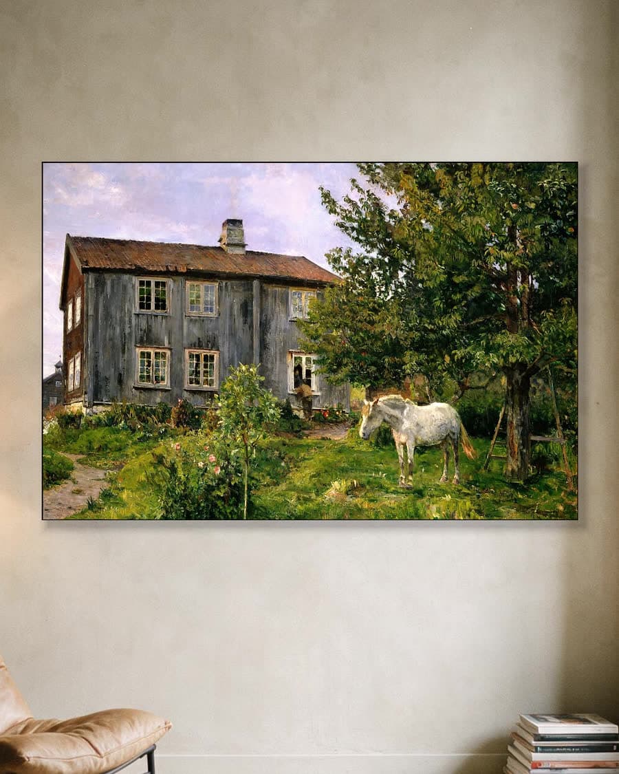 Op de hoeve in Ulvin in een aluminium frame aan dezelfde muur