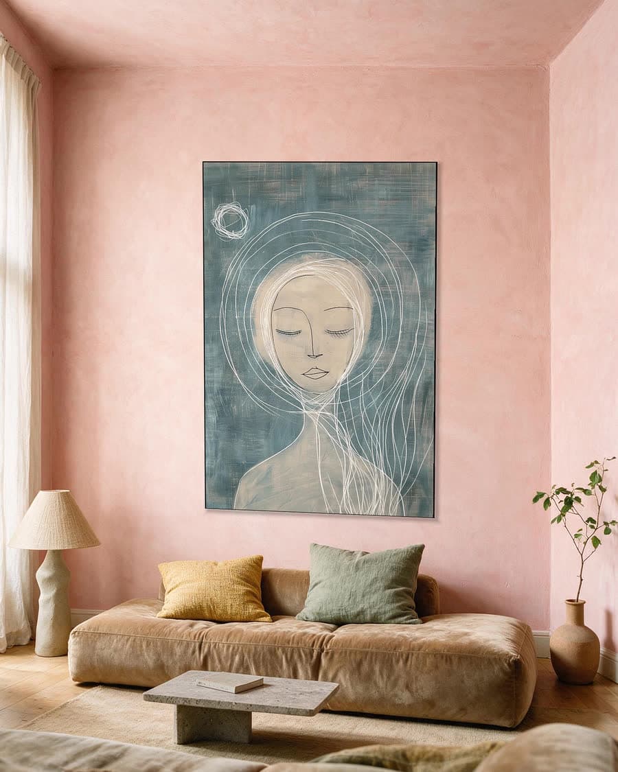 Witte lijn in een aluminium frame aan dezelfde muur