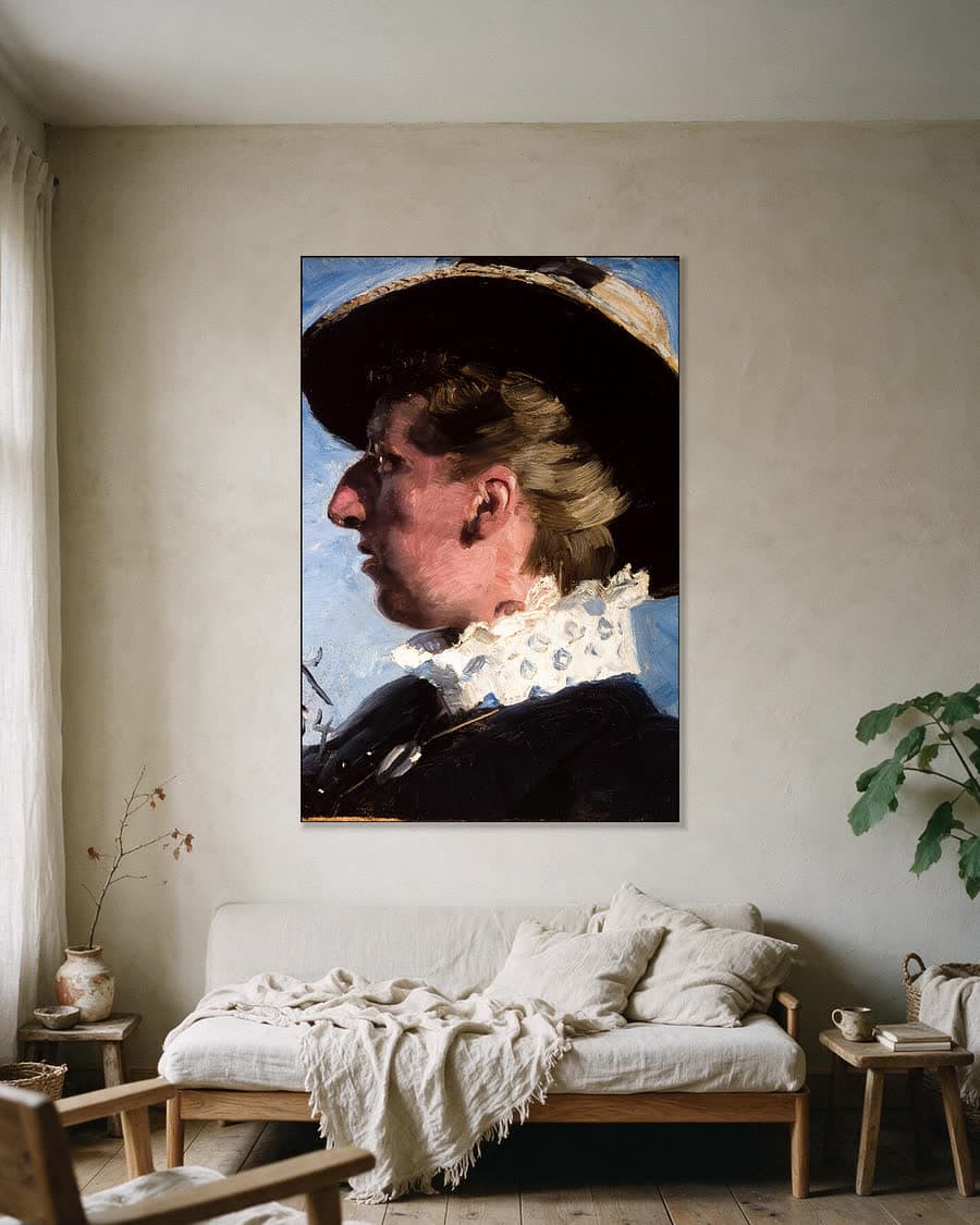 Anna Palm in een aluminium frame aan dezelfde muur