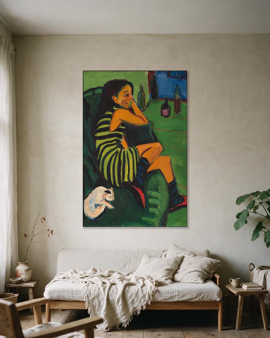 Artieste in een aluminium frame aan dezelfde muur