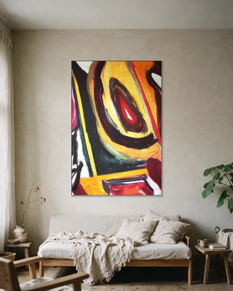 Vurige Spiraal in een aluminium frame aan dezelfde muur