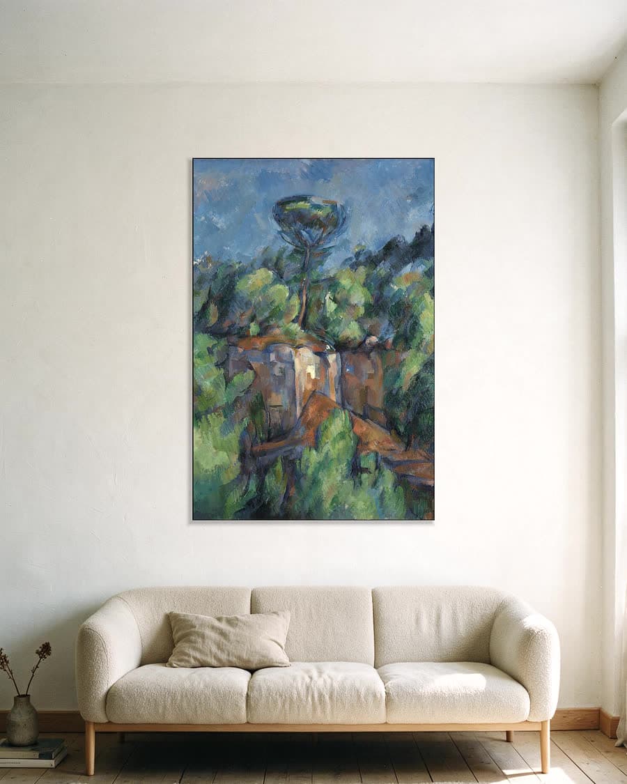 De steengroeve van Bibémus in een aluminium frame aan dezelfde muur