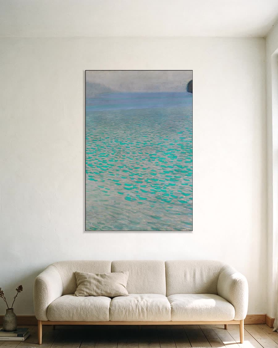 Attersee in een aluminium frame aan dezelfde muur