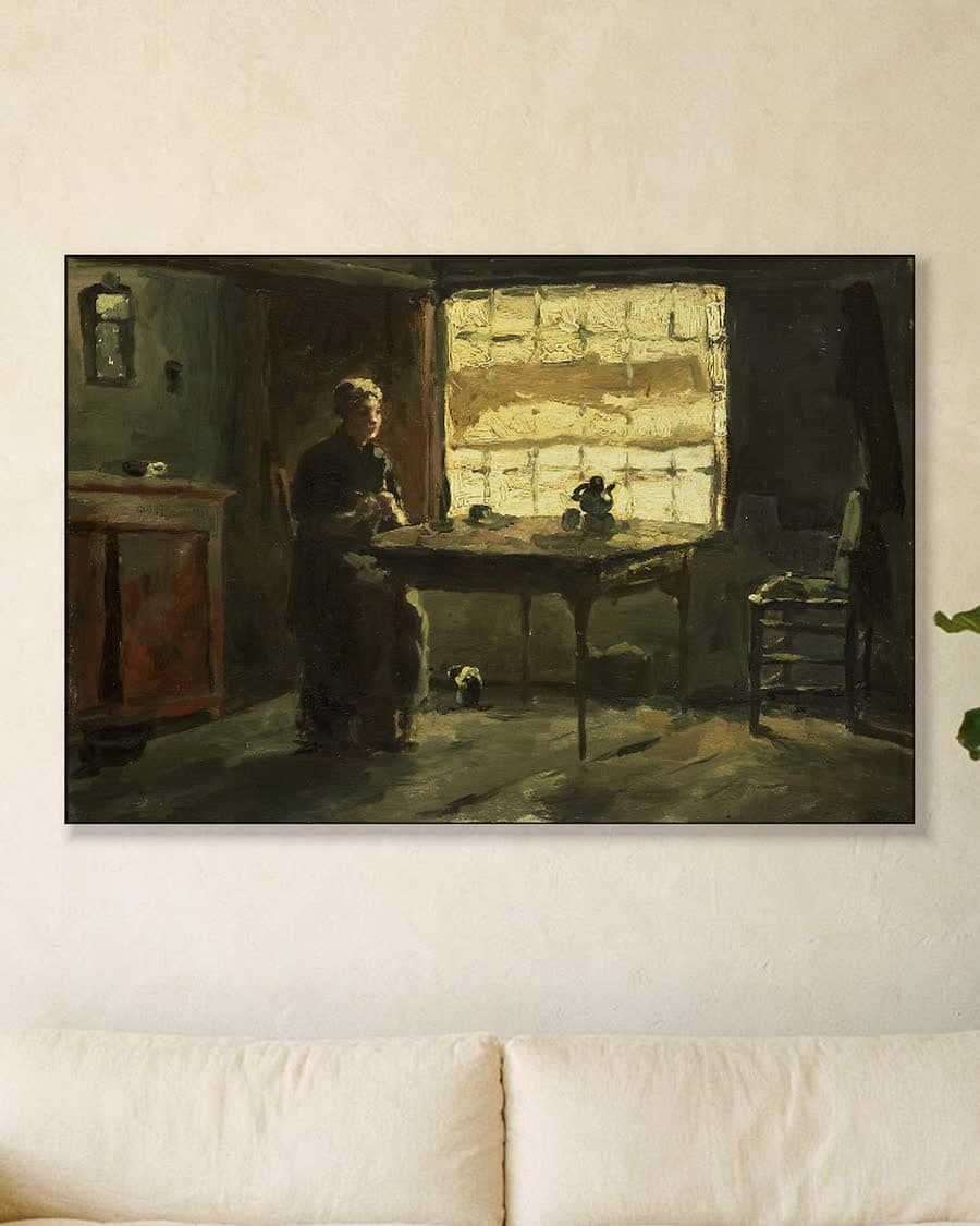 Boereninterieur in een aluminium frame aan dezelfde muur