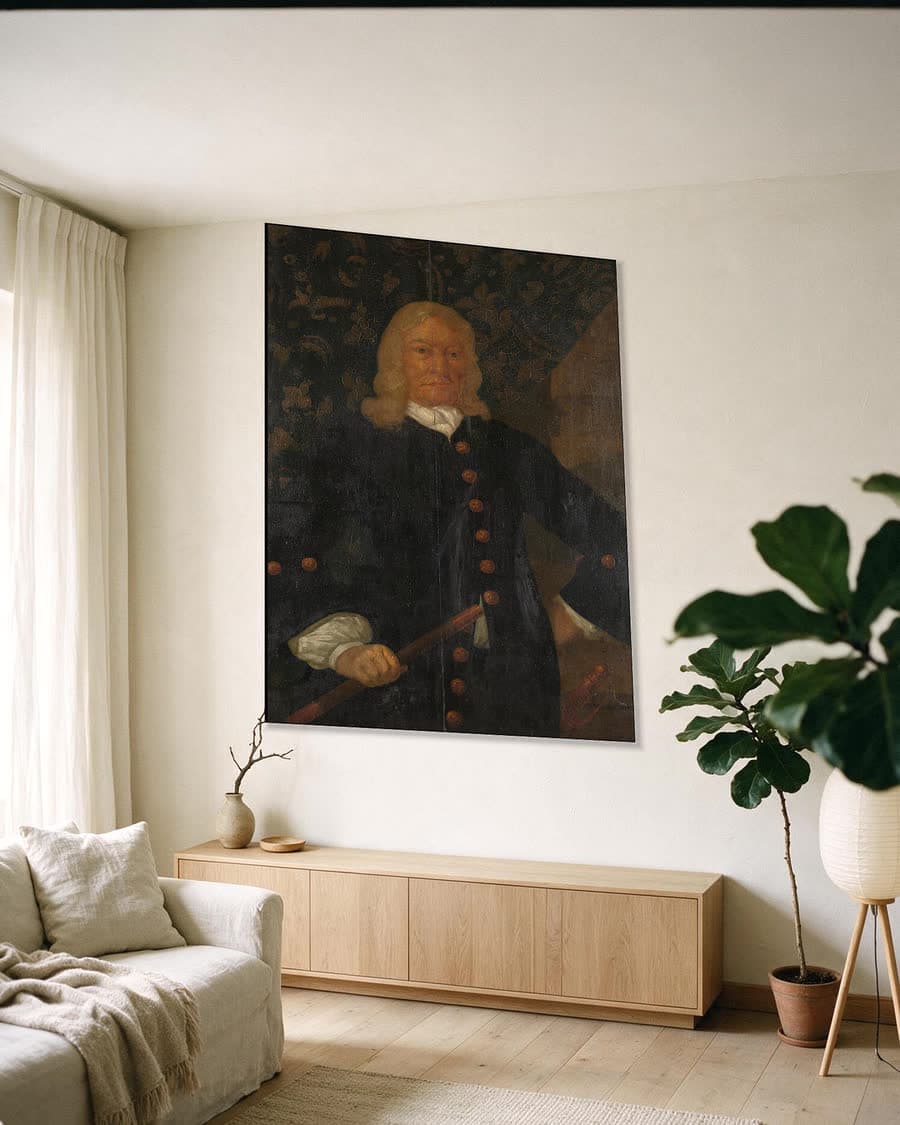 Willem van Outhoorn, 1691-1704 in een aluminium frame aan dezelfde muur