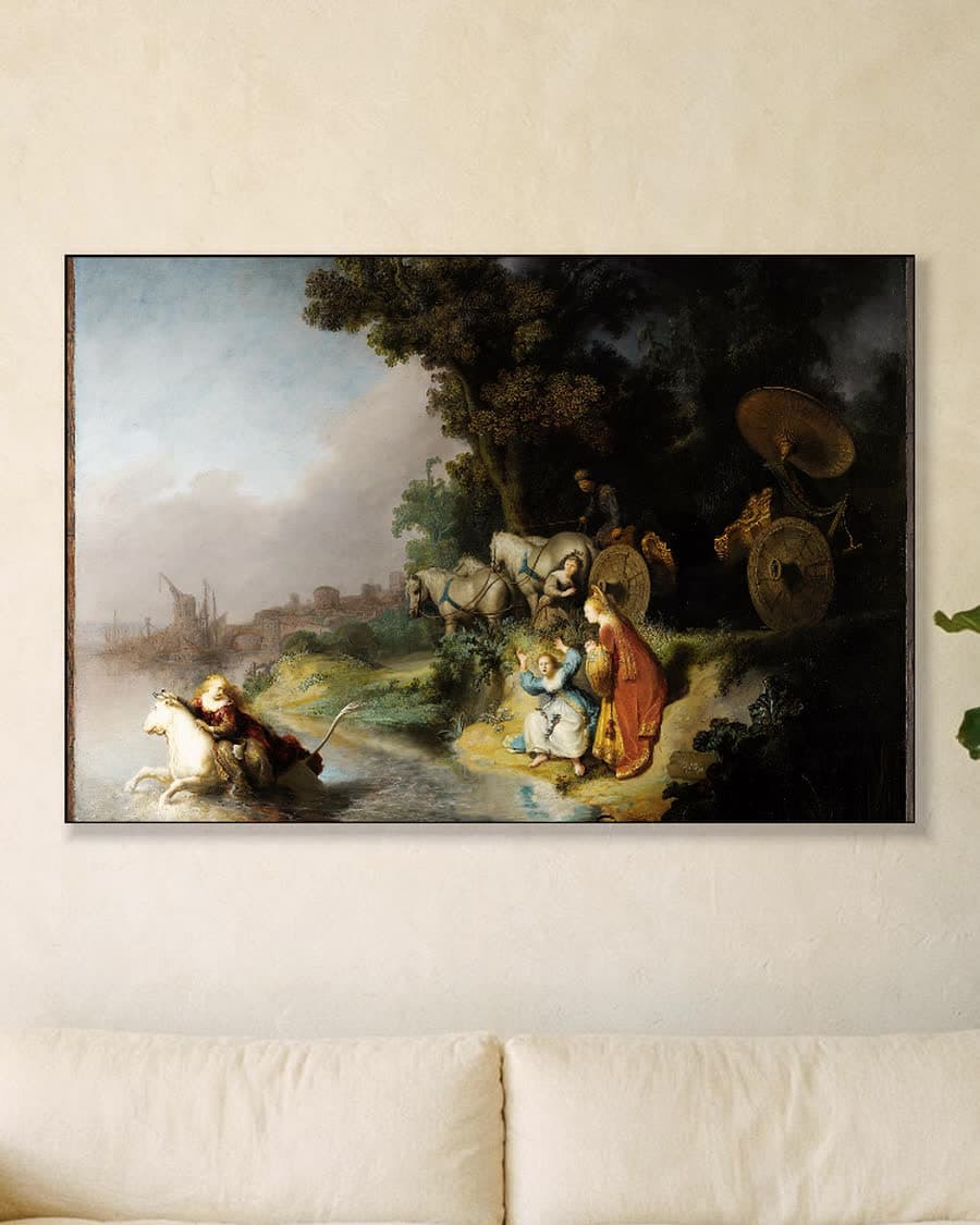 De ontvoering van Europa in een aluminium frame aan dezelfde muur