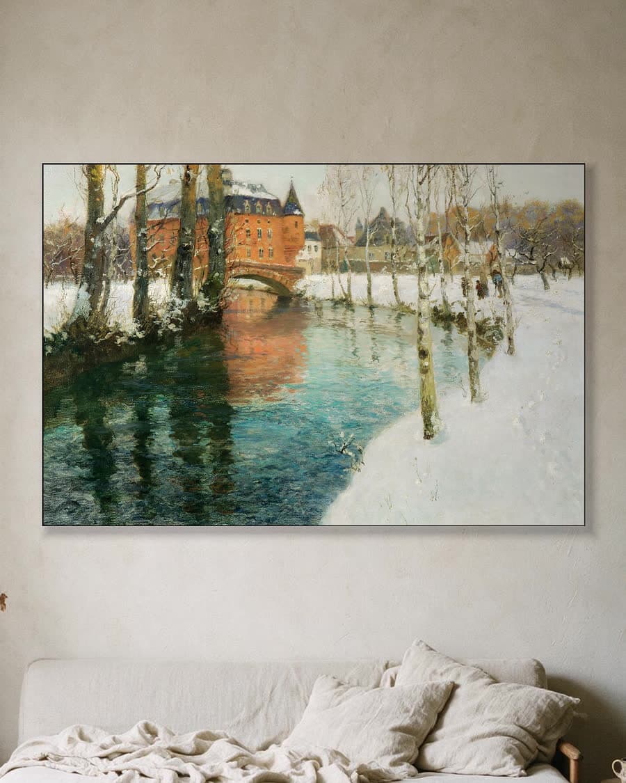 Kasteel in Normandië in een aluminium frame aan dezelfde muur