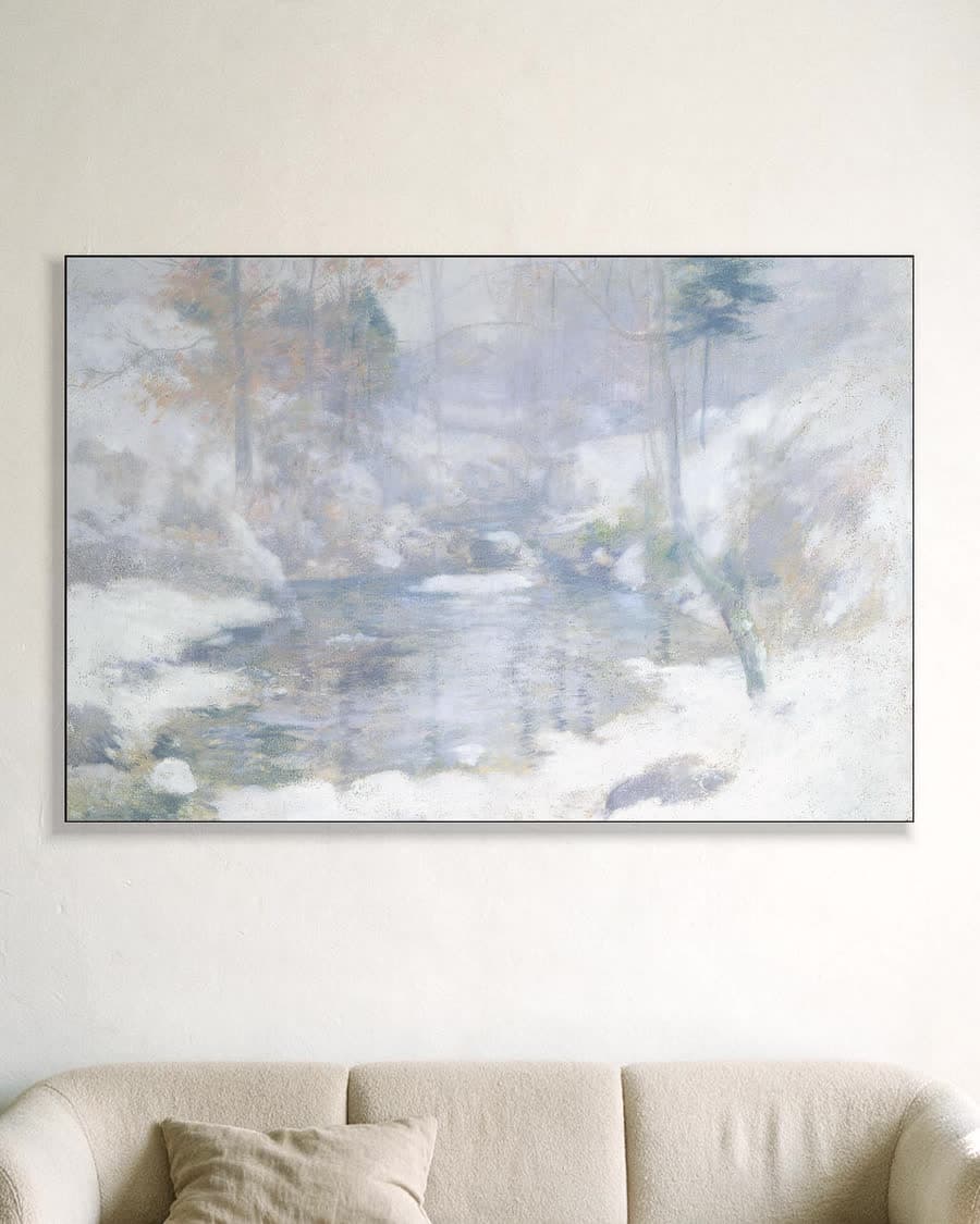 Winter Harmony (ca. 1890-1900) in een aluminium frame aan dezelfde muur