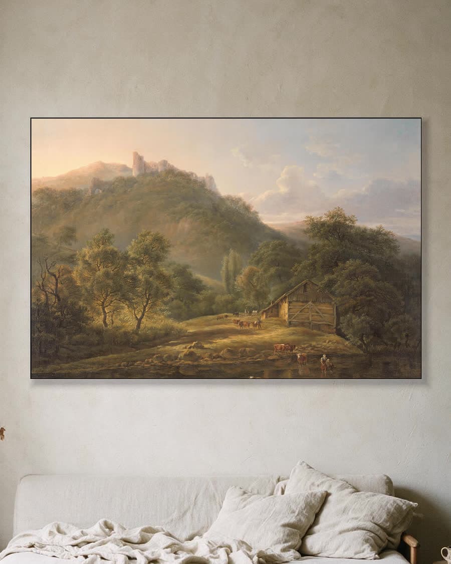 Aan de Samber in een aluminium frame aan dezelfde muur