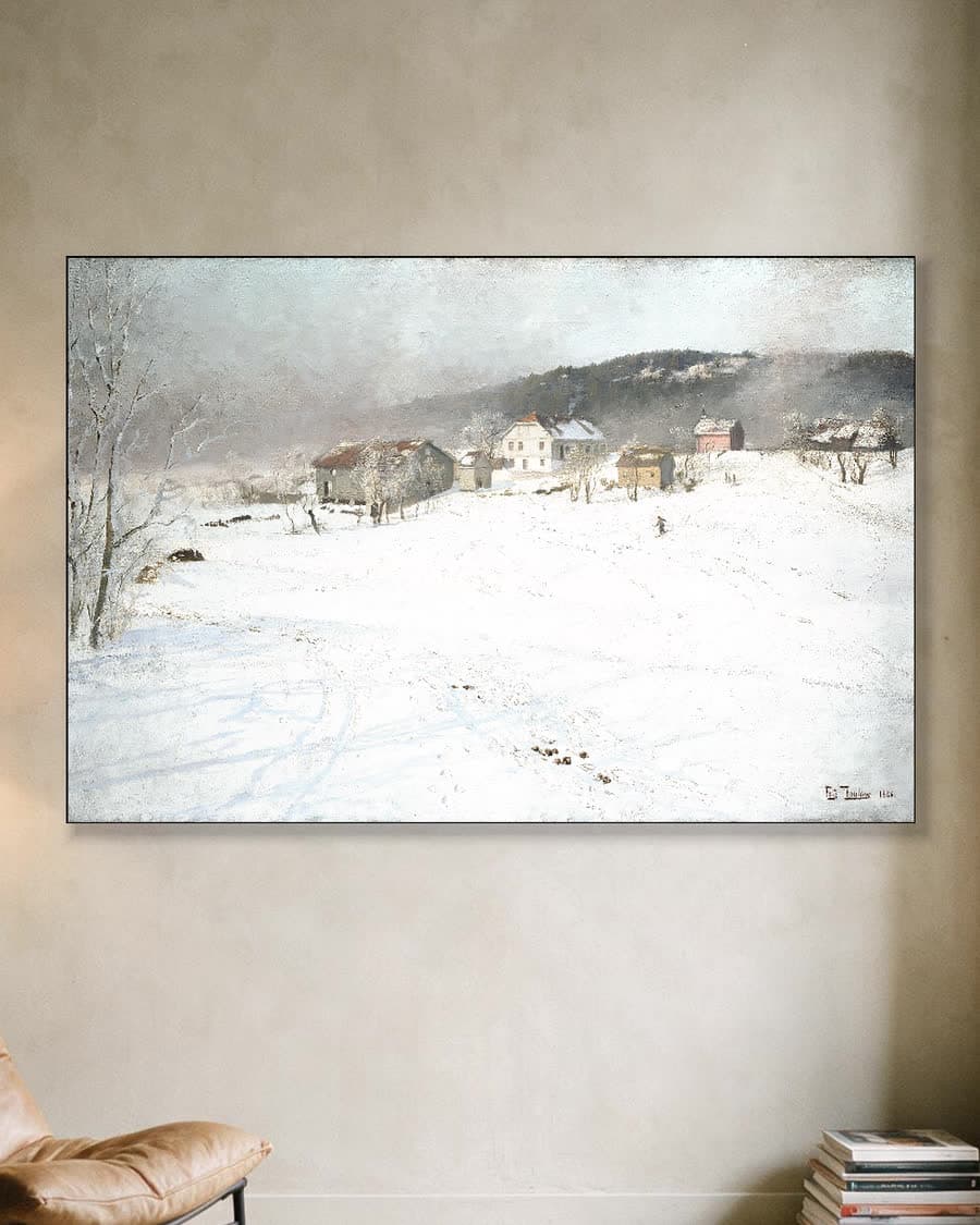 Winter in een aluminium frame aan dezelfde muur