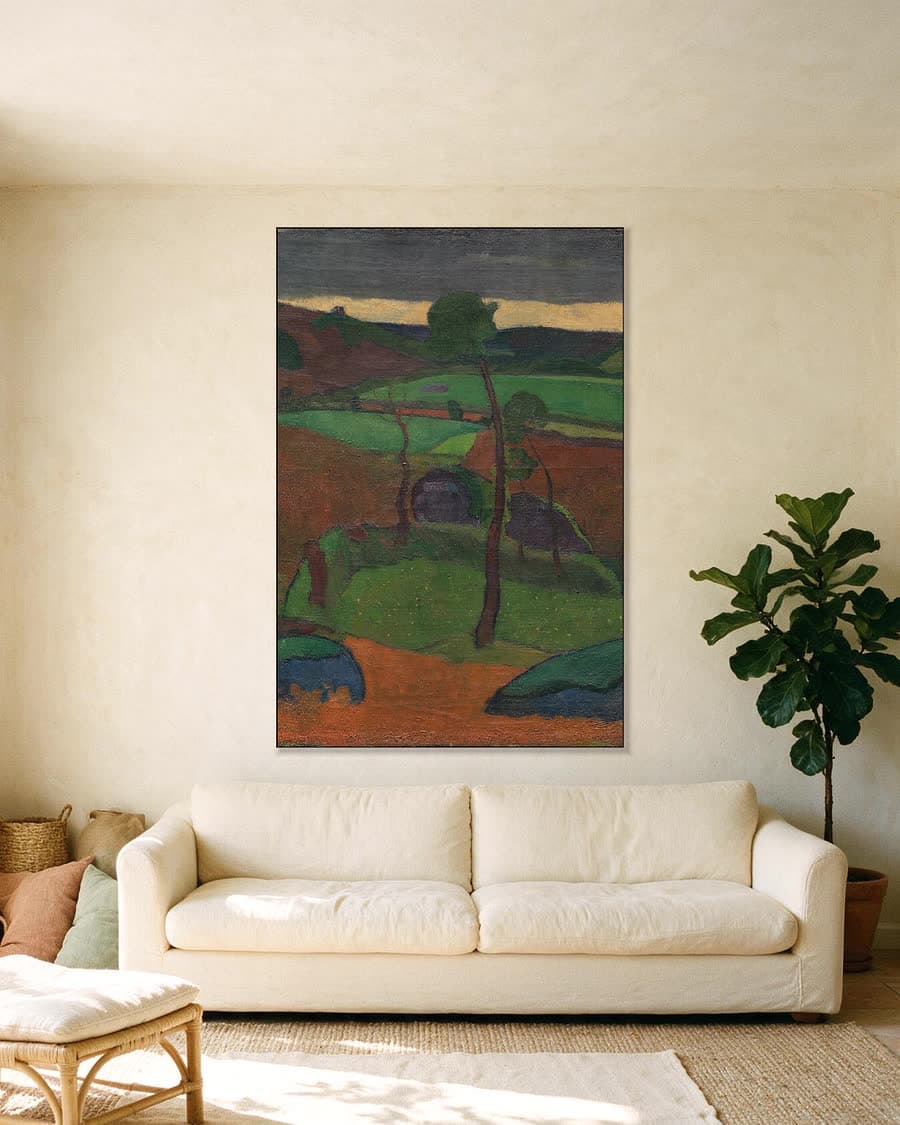 Bretons landschap in een aluminium frame aan dezelfde muur