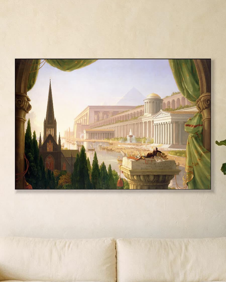 De Droom van de Architect in een aluminium frame aan dezelfde muur