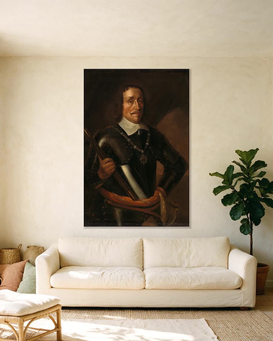 Witte Cornelisz. de With, 1599-1658, vice-admiraal van Holland in een aluminium frame aan dezelfde muur