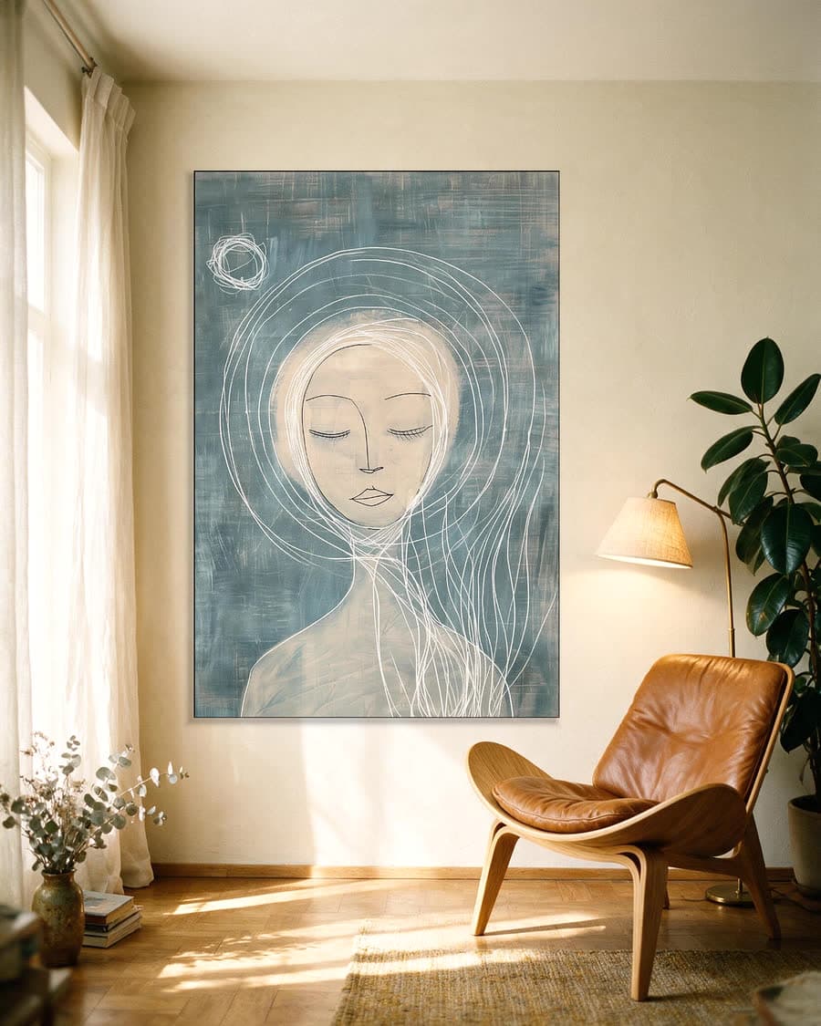 Witte lijn in een aluminium frame aan dezelfde muur