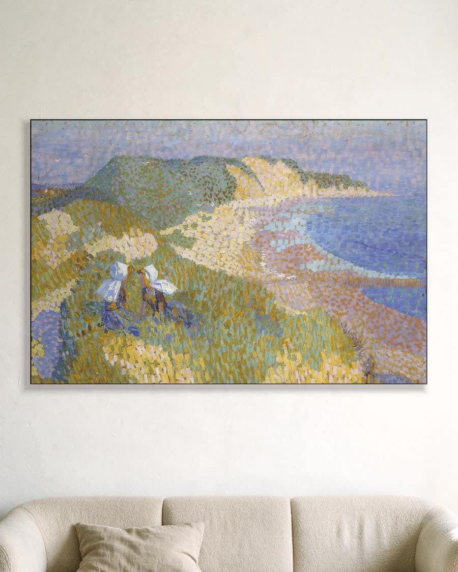 Zee en duin bij Zoutelande in een aluminium frame aan dezelfde muur