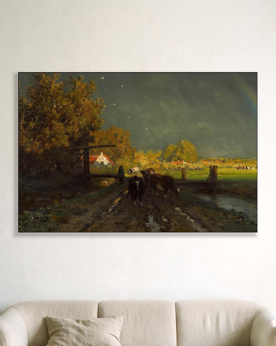 De regenboog in een aluminium frame aan dezelfde muur