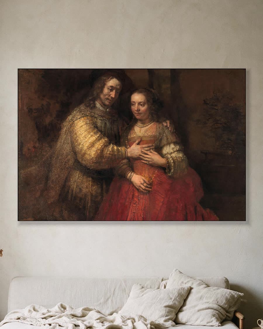 De Joodse bruid in een aluminium frame aan dezelfde muur