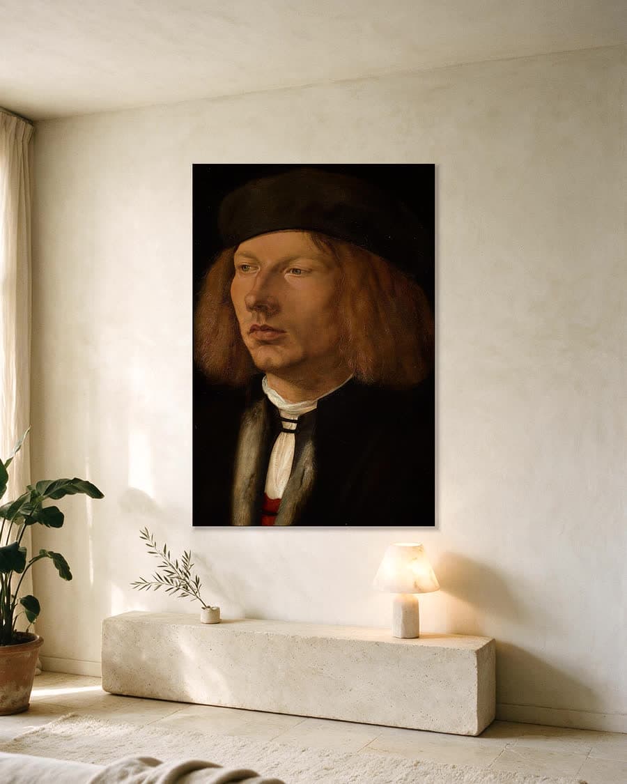 Burkhard van Speyer in een aluminium frame aan dezelfde muur