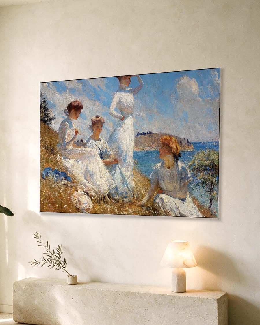 Zomer (1909) in een aluminium frame aan dezelfde muur