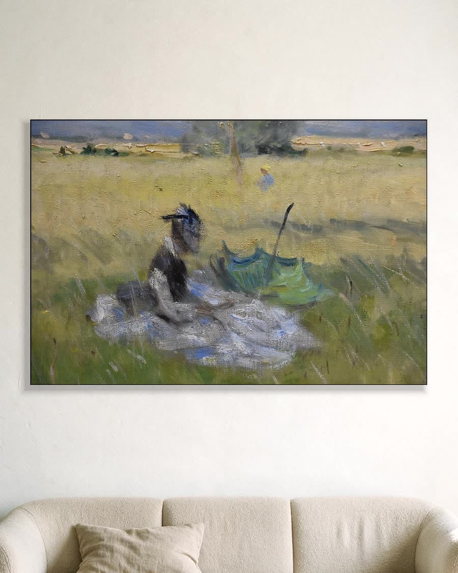 Zomer aan de Seine in een aluminium frame aan dezelfde muur