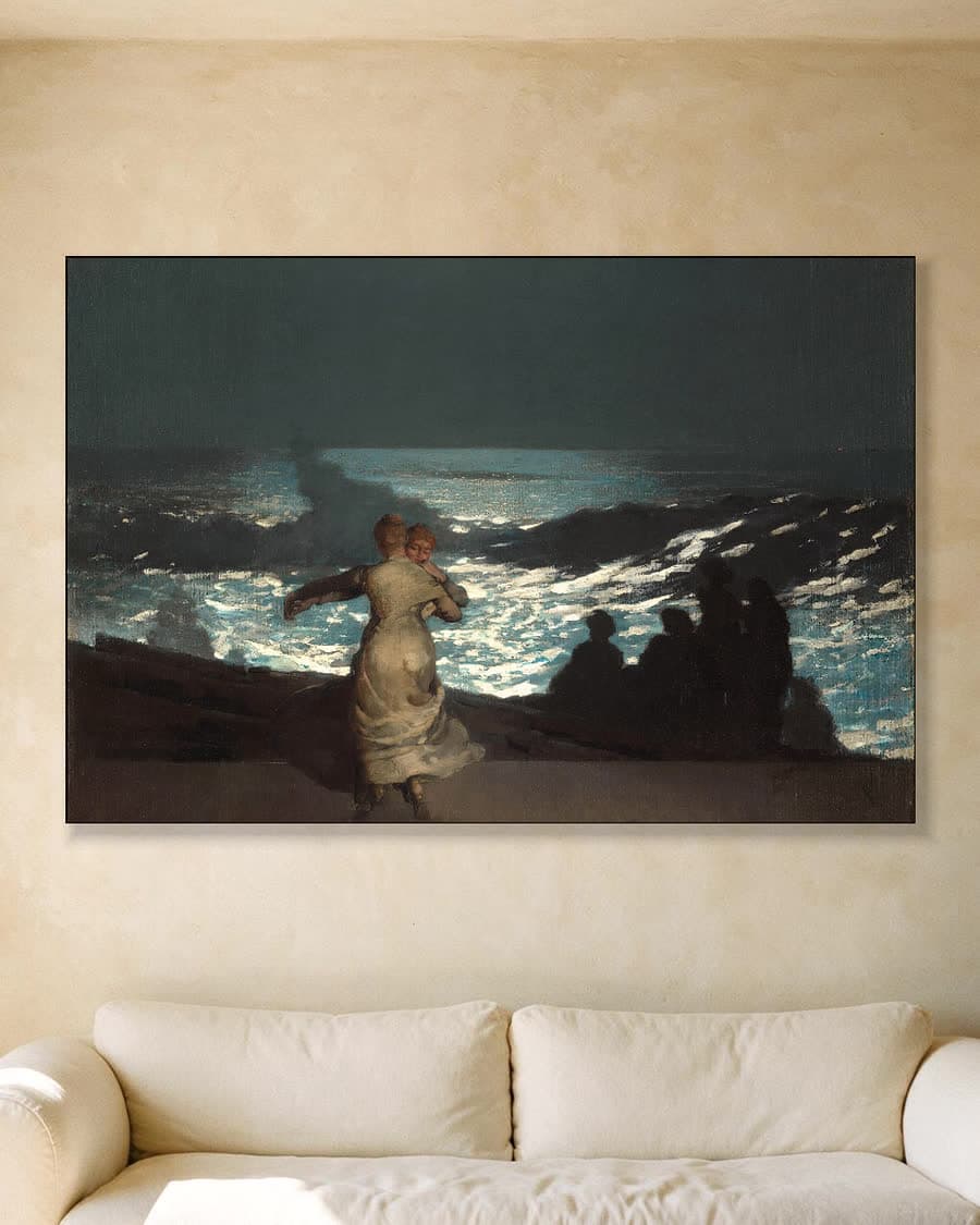 Zomernacht in een aluminium frame aan dezelfde muur