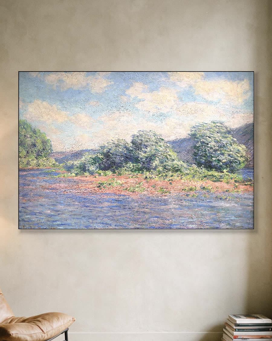 De Seine bij Port-Villez in een aluminium frame aan dezelfde muur