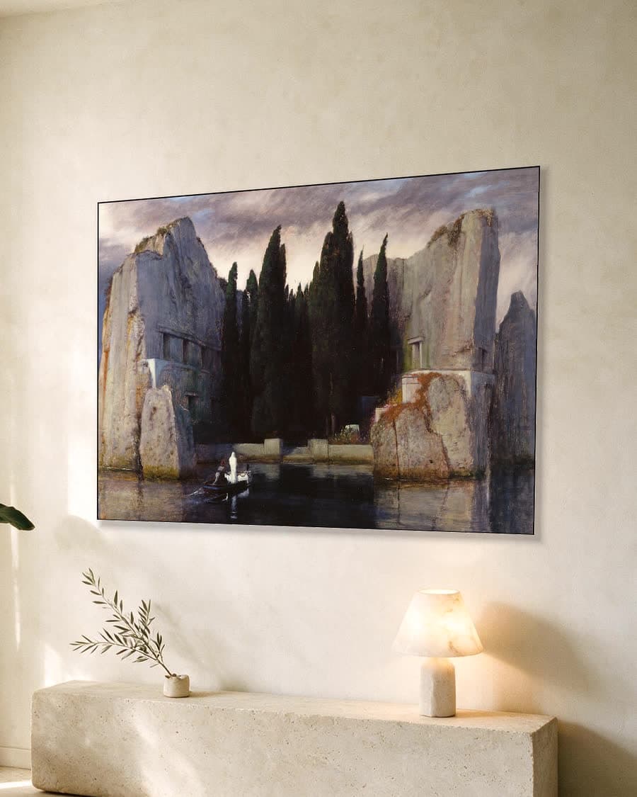 Dodeneiland in een aluminium frame aan dezelfde muur