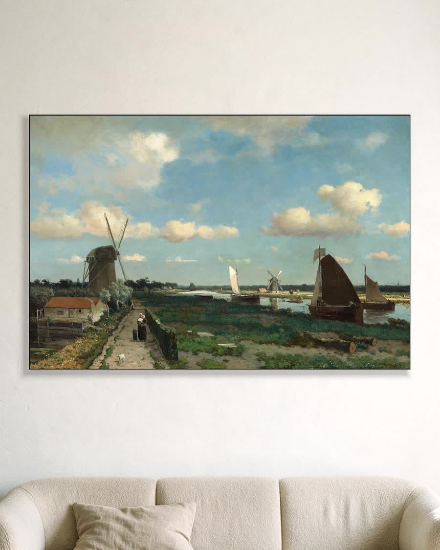 De Trekvliet in een aluminium frame aan dezelfde muur