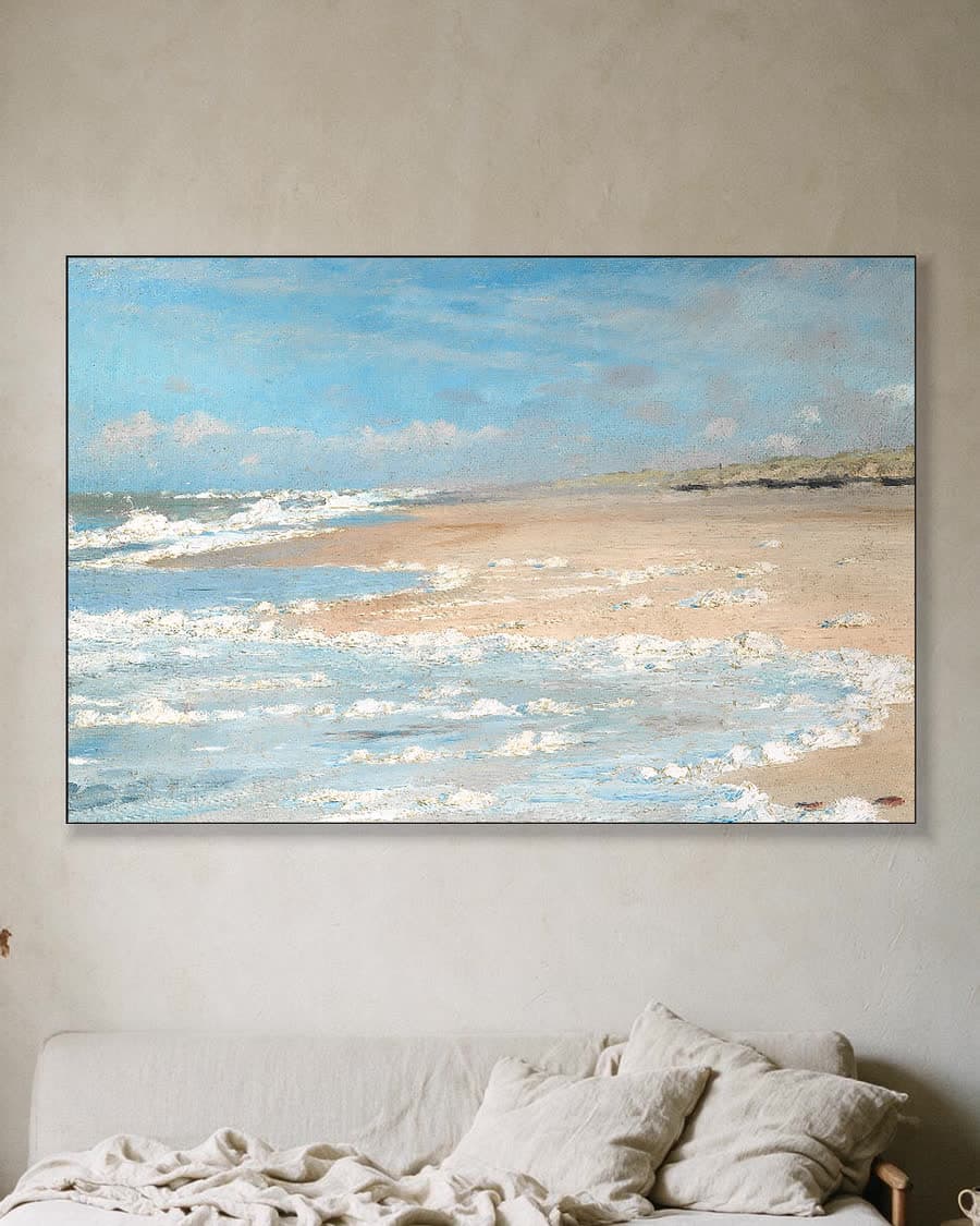 Op het strand bij Stenbjerg in een aluminium frame aan dezelfde muur