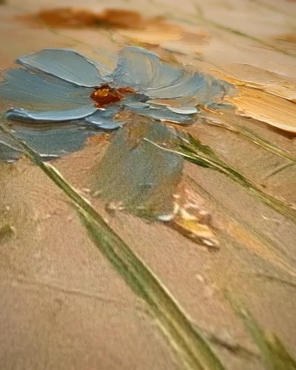 Cosmea op geweven fluweel, uitsnede 2 van 3